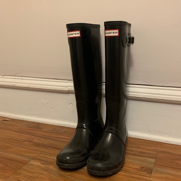 Women's Original Tall Gloss Rain Boots: Black - Picture 2 of 3